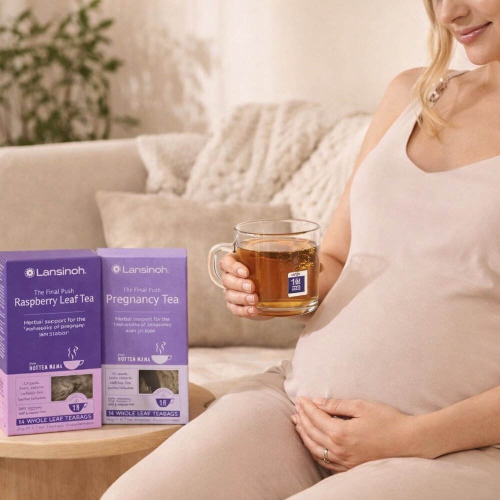 Maternity Bundle Cami Jogger Set Med + Lansinoh Pregnancy Teas